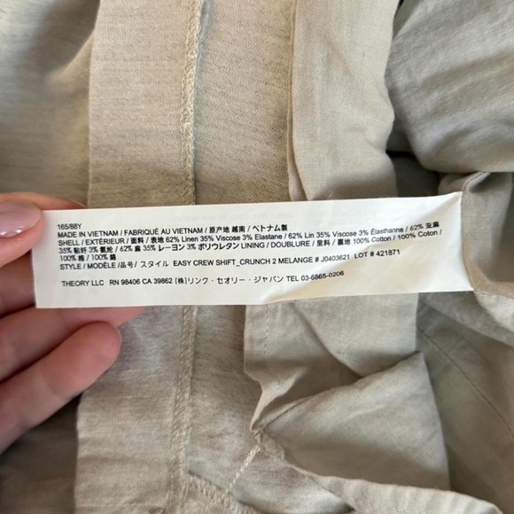 Theory Easy Crew Shift Crunch Linen Dress - Picture 5 of 8